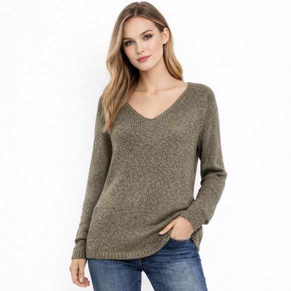 Brave Soul Sweaters - Brave Soul London Green Metallic Sweater Size M